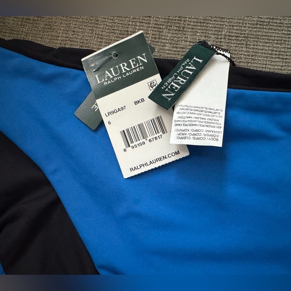 Ralph Lauren Royal Blue/Black Reversible Luxurious Bikini Bottom Size 6 NWT - Picture 6 of 8